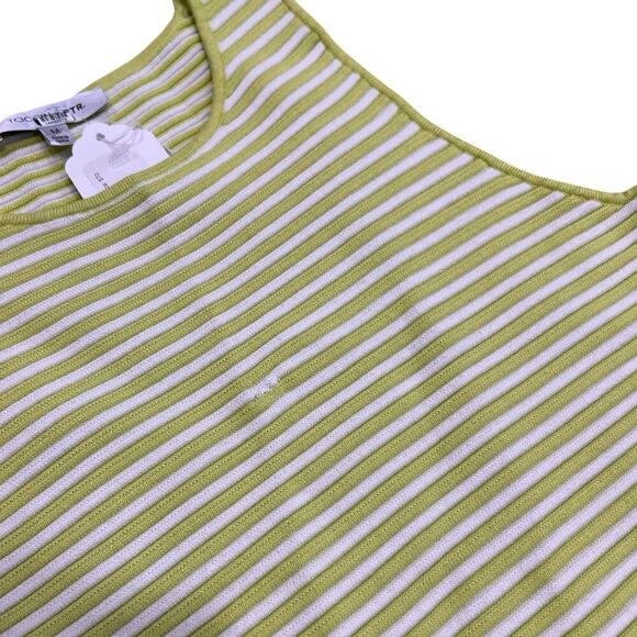 Toccin x RTR Yellow Striped Tie Front Midi Side Slit Dress M - Picture 3 of 6